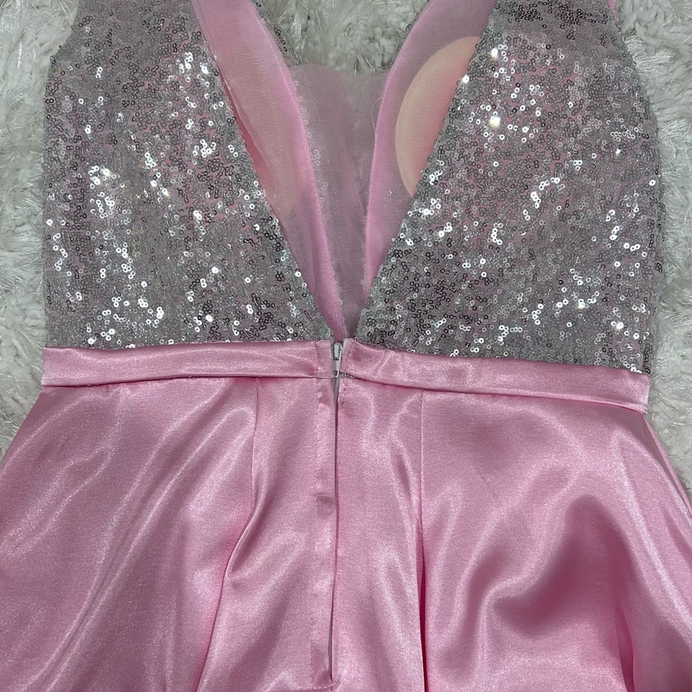 NWOT 👛 Pink Sequin Satin Evening Gown - Picture 13 of 16